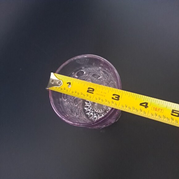 Vintage Purple Cut Glass Tumbler With Intricate Geometric Pattern - Picture 3 of 13